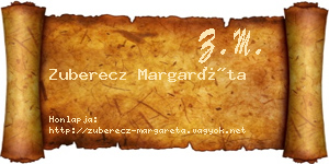 Zuberecz Margaréta névjegykártya